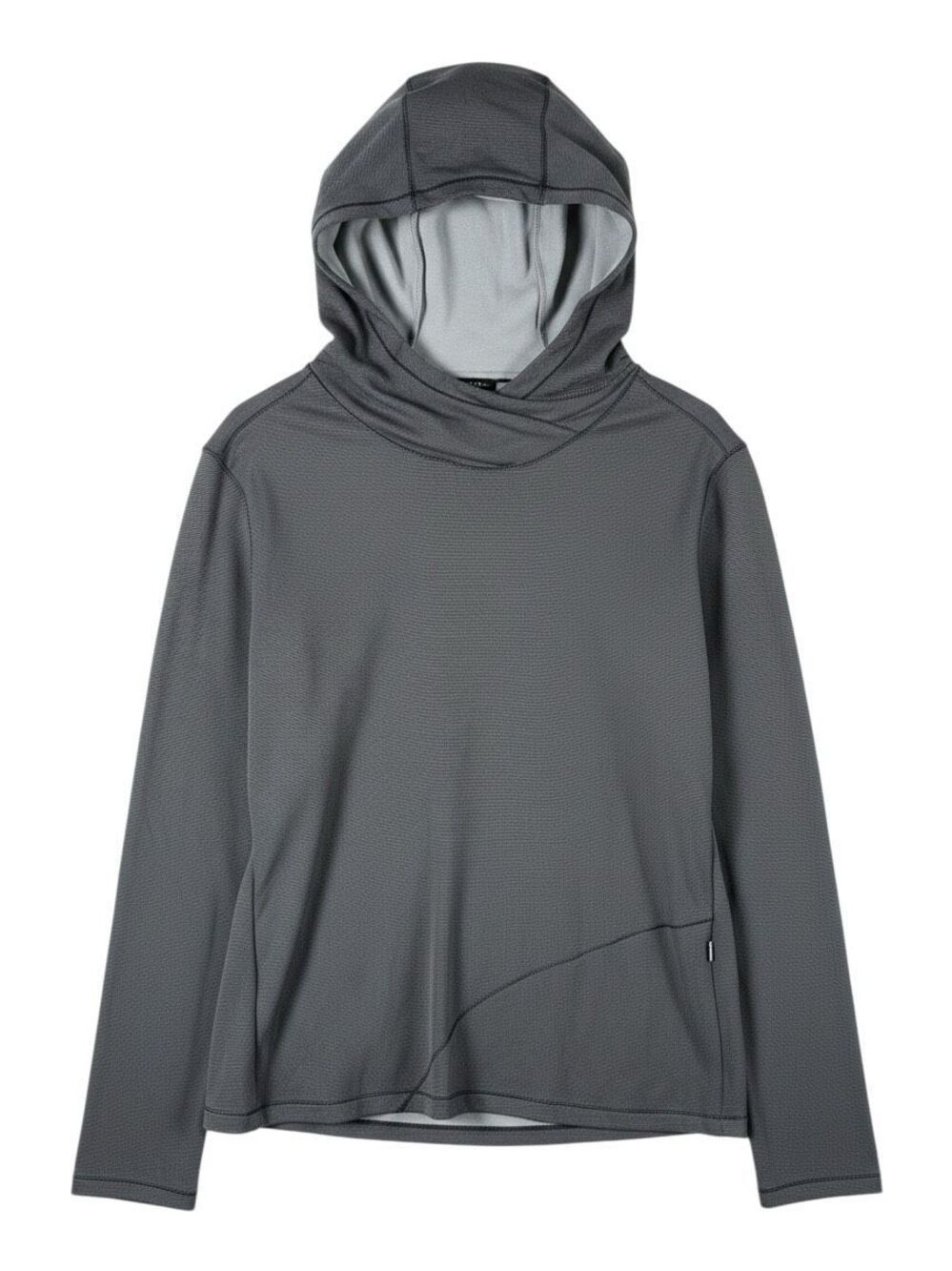 Toad & Co Striped Pullover Hoodie Size Large Black Gray Pockets Baselayer